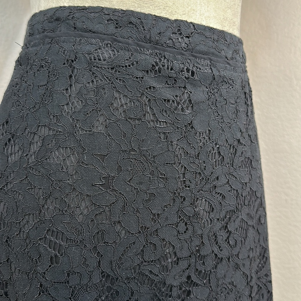 Who What Wear Black Lace High Waisted Pencil Midi Skirt Size 6 NWOT - Picture 5 of 11